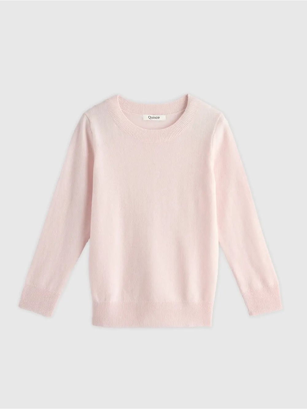 New Quince Girls Washable Cashmere Crewneck Sweater Minimal Pink Size 12 NWT